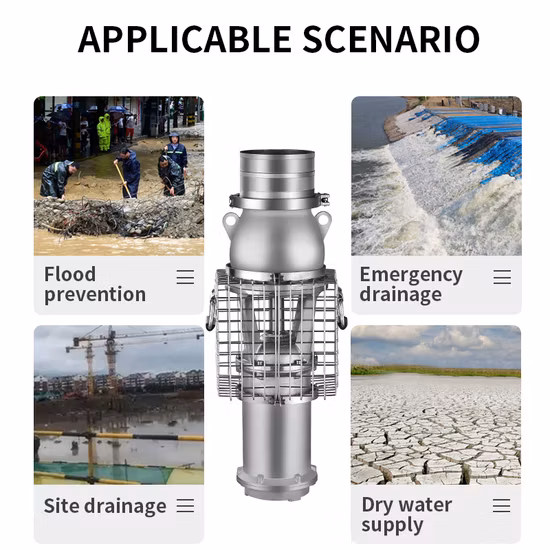Permanent Magnet Synchronization Portable Flood Control Submersible Pump 55kw