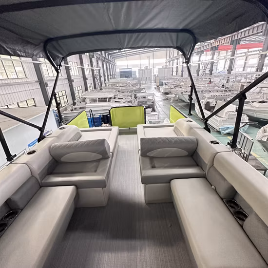 Customized Aluminum Welded Party Pleasure Pontoon Boats for Sale
